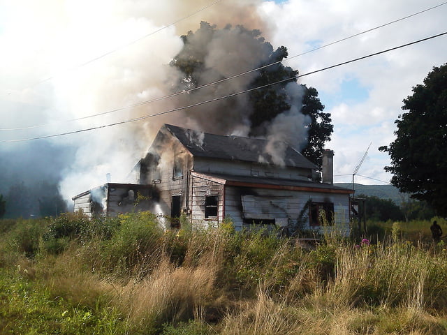 Abandoned House On Fire