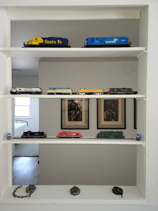 Model Trains On The Living Room Shelf