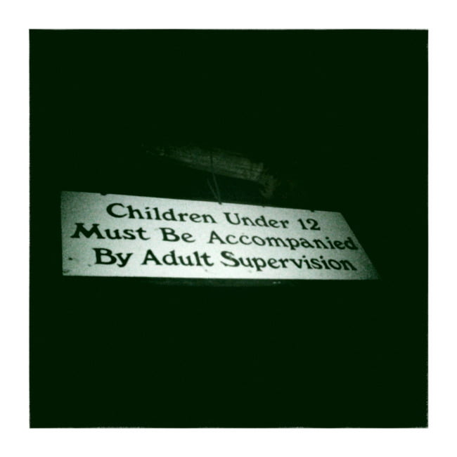 Playground Sign At Night
