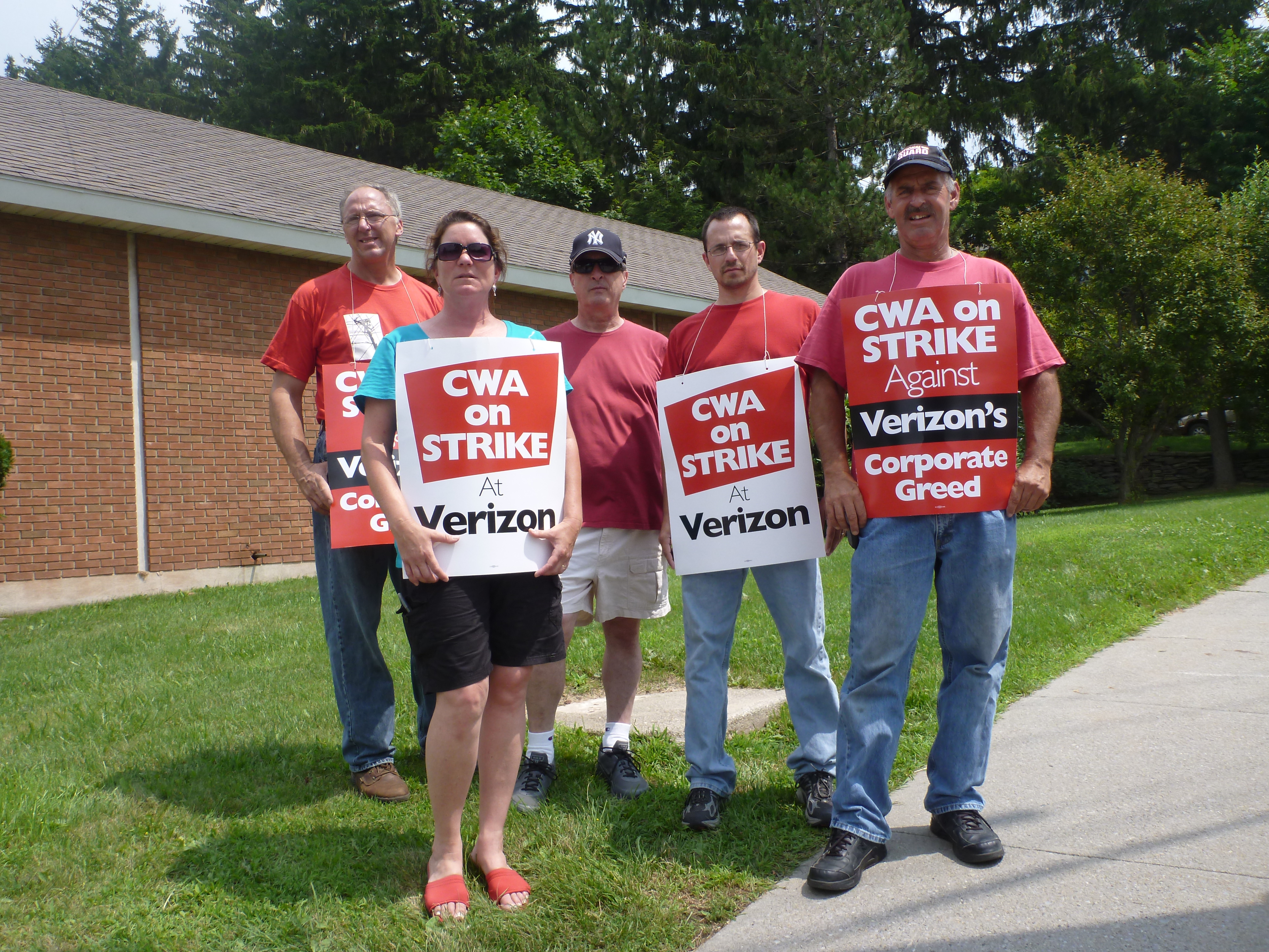 Verizon Union Workers on strike, Stamford, New York.